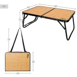 AKTIVE - Table De Camping Pliante Effet Bambou, 60x40x25 Cm -Magasins De Camping Essentiels aktive table de camping pliante effet bambou 60x40x25 cm 3