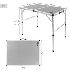 AKTIVE - Table De Camping Pliante, Réglable En 2 Hauteurs, 90x60x40/70 Cm, Gris 12 AKTIVE - Table De Camping Pliante, Réglable En 2 Hauteurs, 90x60x40/70 Cm, Gris -Magasins De Camping Essentiels aktive table de camping pliante reglable en 2 hauteurs 90x60x4070 cm gris 3