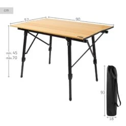 AKTIVE - Table Pliante Glampling Hauteur Réglable. Table De Camping, 90 X 57 Cm -Magasins De Camping Essentiels aktive table pliante glampling hauteur reglable table de camping 90 x 57 cm 3