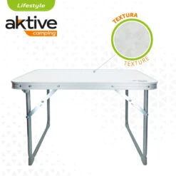AKTIVE - Table Pliante . Table Basse Blanche En Aluminium - 40x60x40 Cm -Magasins De Camping Essentiels aktive table pliante table basse blanche en aluminium 40x60x40 cm 2