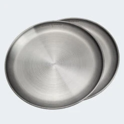 Assiette Plate De Camping | Diamètre Env. 23 Cm | Acier Inox | 2 Assiettes -Magasins De Camping Essentiels assiette plate de camping diametre env 23 cm acier inox 2 assiettes 2