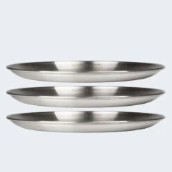 Assiette Plate De Camping | Diamètre Env. 23 Cm | Acier Inox | 3 Assiettes -Magasins De Camping Essentiels assiette plate de camping diametre env 23 cm acier inox 3 assiettes 6