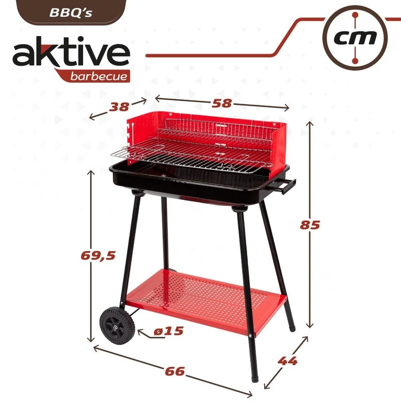 Barbecue Portable Au Charbon De Bois Pour 4 Niveaux Aktive 8 Barbecue Portable Au Charbon De Bois Pour 4 Niveaux Aktive – Image 6
