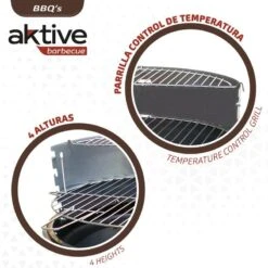 Barbecue Portable Rond 4 Hauteurs Aktive -Magasins De Camping Essentiels barbecue portable rond 4 hauteurs aktive 2
