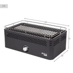 Barbecue Rectangulaire Noir De Table Sans Fumée 45x28x19 Cm Aktive -Magasins De Camping Essentiels barbecue rectangulaire noir de table sans fumee 45x28x19 cm aktive 3