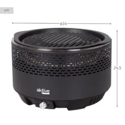 Barbecue Rond Noir Sans Fumée 2 En 1 Ø34 Cm Aktive -Magasins De Camping Essentiels barbecue rond noir sans fumee 2 en 1 o34 cm aktive 3