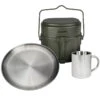 Batterie De Cuisine De Camping, Assiette Plate Et Tasse Isotherme Set -Magasins De Camping Essentiels batterie de cuisine de camping assiette plate et tasse isotherme set