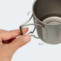 Batterie De Cuisine De Camping Set | Casseroles + Fourchette/Cuillère | Titane -Magasins De Camping Essentiels batterie de cuisine de camping set casseroles fourchettecuillere titane 5