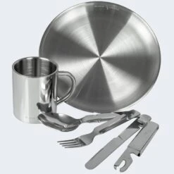 Camping Assiette Plate, Couverts Et Tasse Isotherme Set | Acier Inoxydable -Magasins De Camping Essentiels camping assiette plate couverts et tasse isotherme set acier inoxydable 2