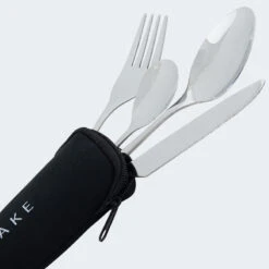 Couverts De Camping Set | Fourchette, Couteau, 2 Cuillères | Incl. Sac | Acier -Magasins De Camping Essentiels couverts de camping set fourchette couteau 2 cuilleres incl sac acier 3