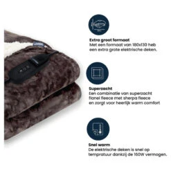 Couverture Électrique Luvego Avec Polaire/Sherpa - Brun Foncé -Magasins De Camping Essentiels couverture electrique luvego avec polairesherpa brun fonce 2