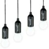 Lampe De Camping Skandika Narvik | Set De 4 Lampes LED, Pull Light, à Piles