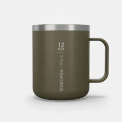 Quechua Mug MH500 Isotherme (double Paroi Inox) Camp Du Randonneur 0,38L Kaki -Magasins De Camping Essentiels mug mh500 isotherme double paroi inox camp du randonneur 038l kaki 8