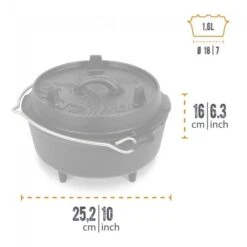 Petromax Dutch Oven FT3-3QT - Avec Pieds -Magasins De Camping Essentiels petromax dutch oven ft3 3qt avec pieds 3