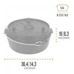 Petromax Dutch Oven FT6-6QT - Sans Pieds 9 Petromax Dutch Oven FT6-6QT - Sans Pieds -Magasins De Camping Essentiels petromax dutch oven ft6 6qt sans pieds 2