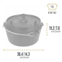 Petromax Dutch Oven FT9-9QT (Sans Pieds) Set - Poêle + Levier De Couvercle + -Magasins De Camping Essentiels petromax dutch oven ft9 9qt sans pieds set poele levier de couvercle 2