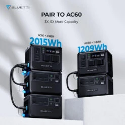 Station Électrique Portable BLUETTI AC60+B80+PV120 Pour Camping -Magasins De Camping Essentiels station electrique portable bluetti ac60b80pv120 pour camping 5
