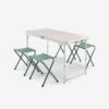 Quechua TABLE DE CAMPING PLIANTE - 4 TABOURETS - 4 À 6 PERSONNES -Magasins De Camping Essentiels table de camping pliante 4 tabourets 4 a 6 personnes