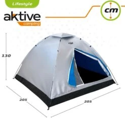 Tente 4 Hommes 205x205x130 Cm Aktive -Magasins De Camping Essentiels tente 4 hommes 205x205x130 cm aktive 2