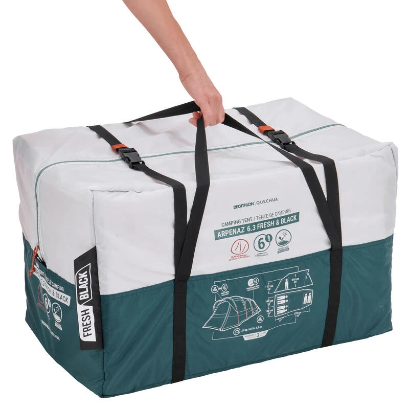 Quechua Tente à Arceaux De Camping - Arpenaz 6.3 F&B - 6 Personnes - 3 Chambres 6 Quechua Tente à Arceaux De Camping - Arpenaz 6.3 F&B - 6 Personnes - 3 Chambres – Image 4