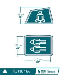 Quechua Tente De Camping - 2 SECONDS - 2 Places - Fresh & Black 13 Quechua Tente De Camping - 2 SECONDS - 2 Places - Fresh & Black -Magasins De Camping Essentiels tente de camping 2 seconds 2 places fresh and black 1