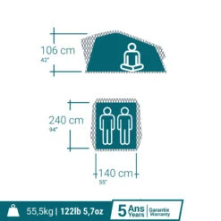 Quechua TENTE DE TOIT MH500 FRESH & BLACK 2P -Magasins De Camping Essentiels tente de toit mh500 fresh and black 2p 3