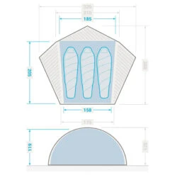 Tente Dôme De Trekking - 3 Places - MT900 -Magasins De Camping Essentiels tente dome de trekking 3 places mt900 2