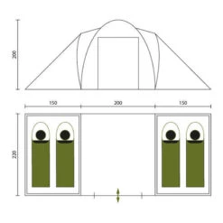 Tente Dôme Hammerfest 4 Sleeper Protect - Sol Cousu - 4 Pers - 2 Cabines Noires -Magasins De Camping Essentiels tente dome hammerfest 4 sleeper protect sol cousu 4 pers 2 cabines noires 6